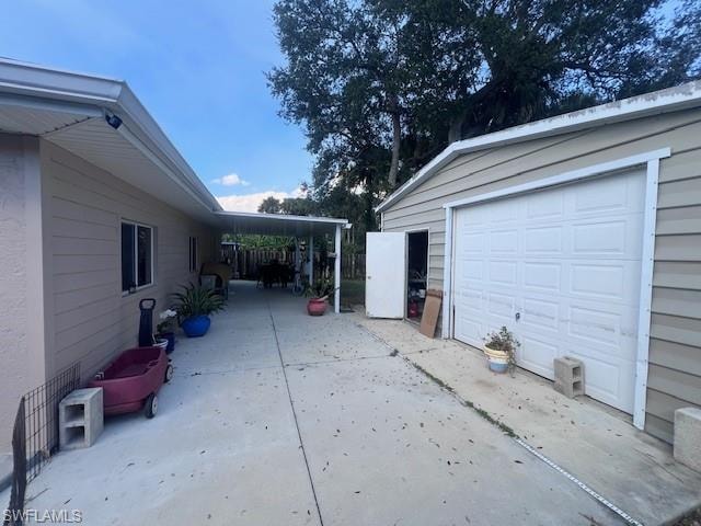 View of garage
