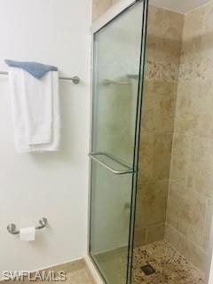 Bathroom featuring a stall shower