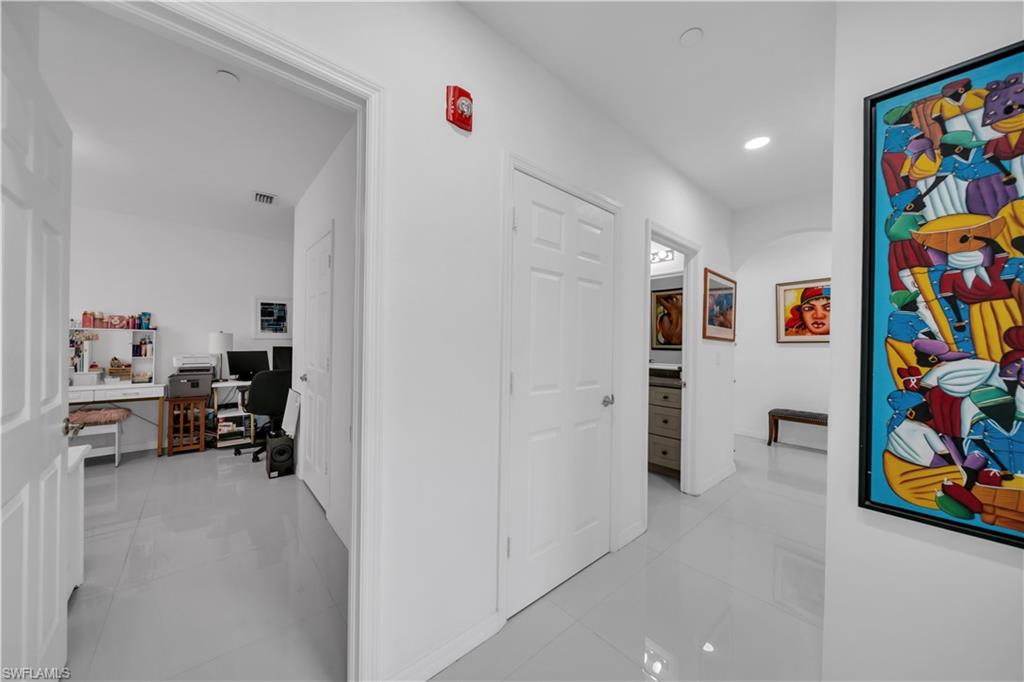 Bedroom with an office area