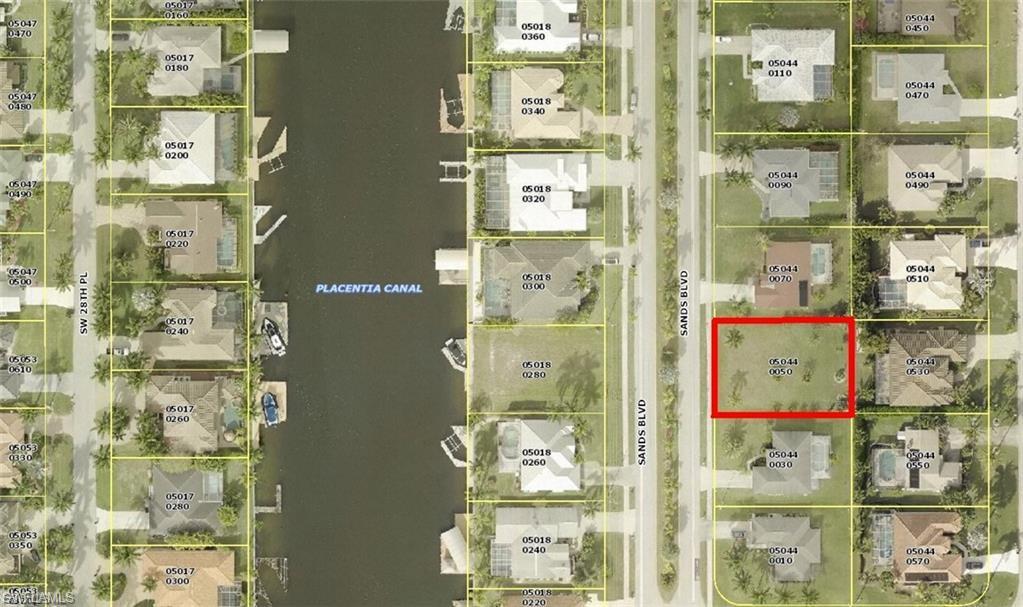 Map / location with property parcel outlined