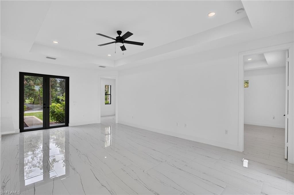 Living room facing front entrance door