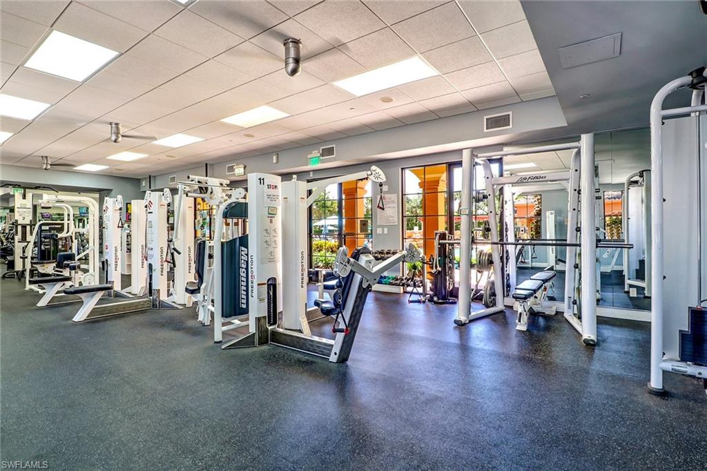 Gym featuring a paneled ceiling