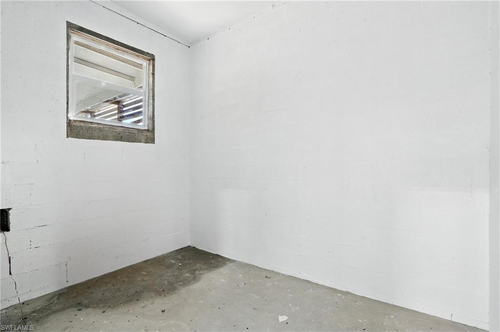 Inside enclosed office space