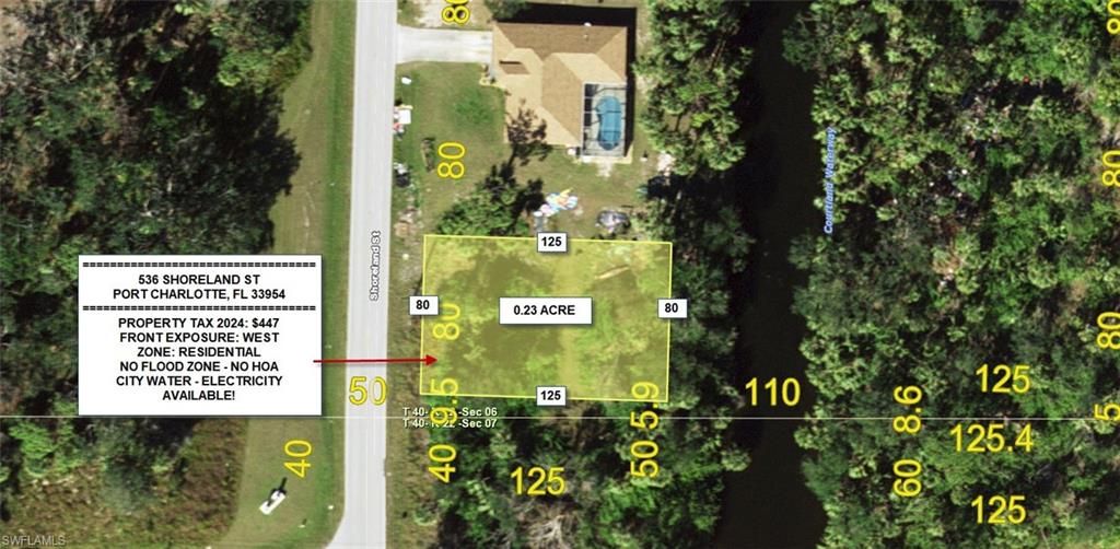 Map / location with property parcel outlined