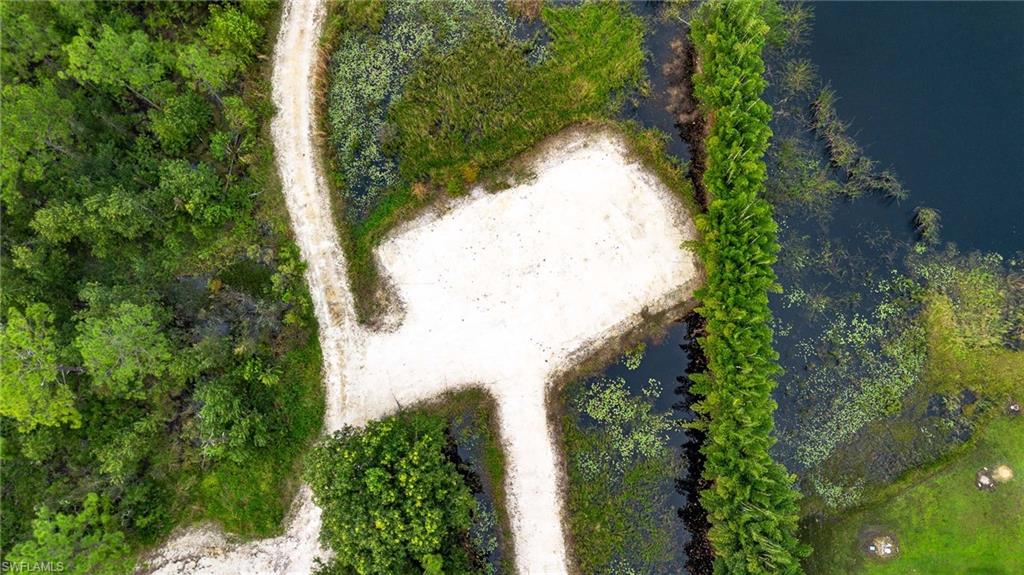 Aerial view featuring the building pad