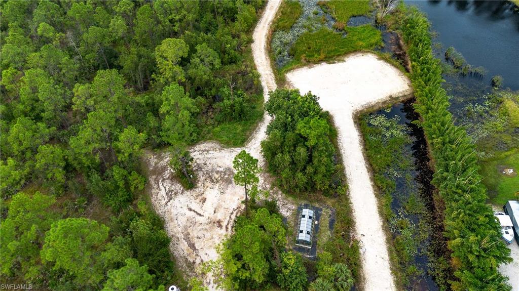 Aerial view featuring the building pad