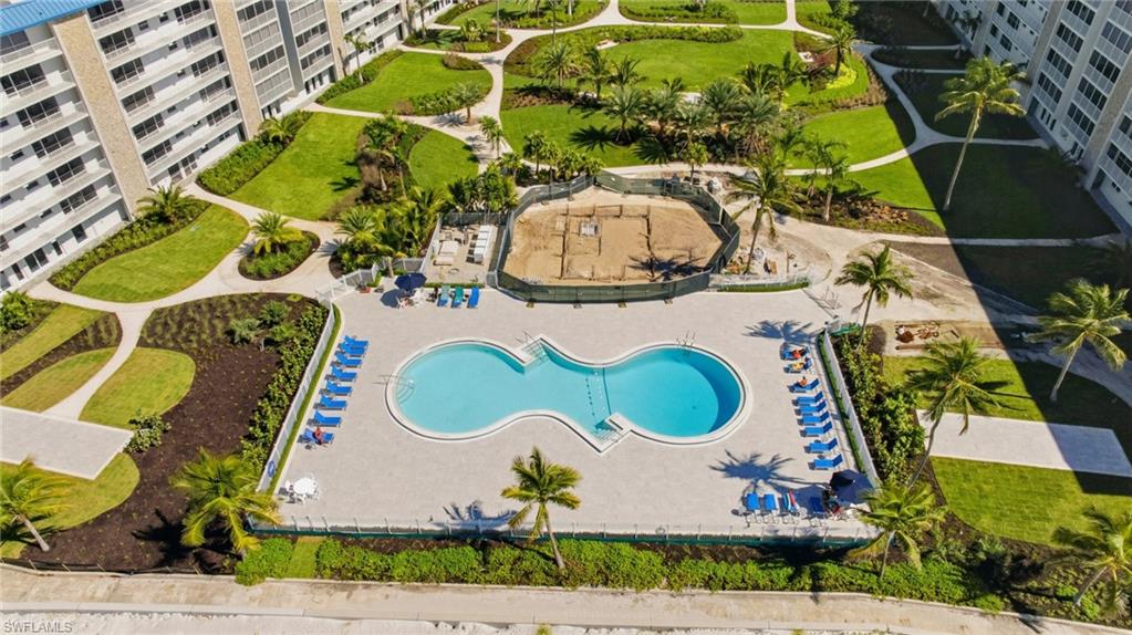 Bird's eye view of a pool