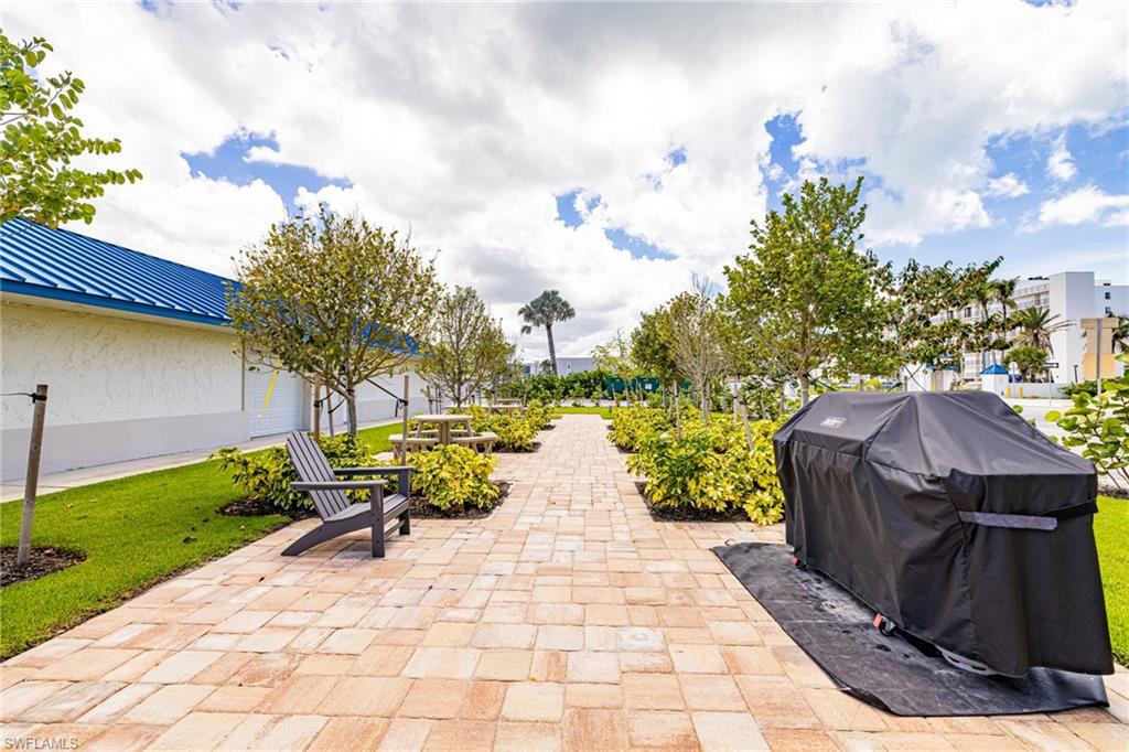 View of patio featuring grilling area