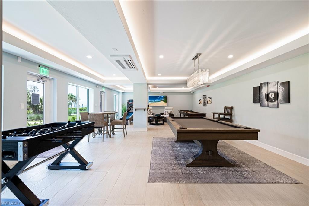 Game room featuring pool table and recessed lighting
