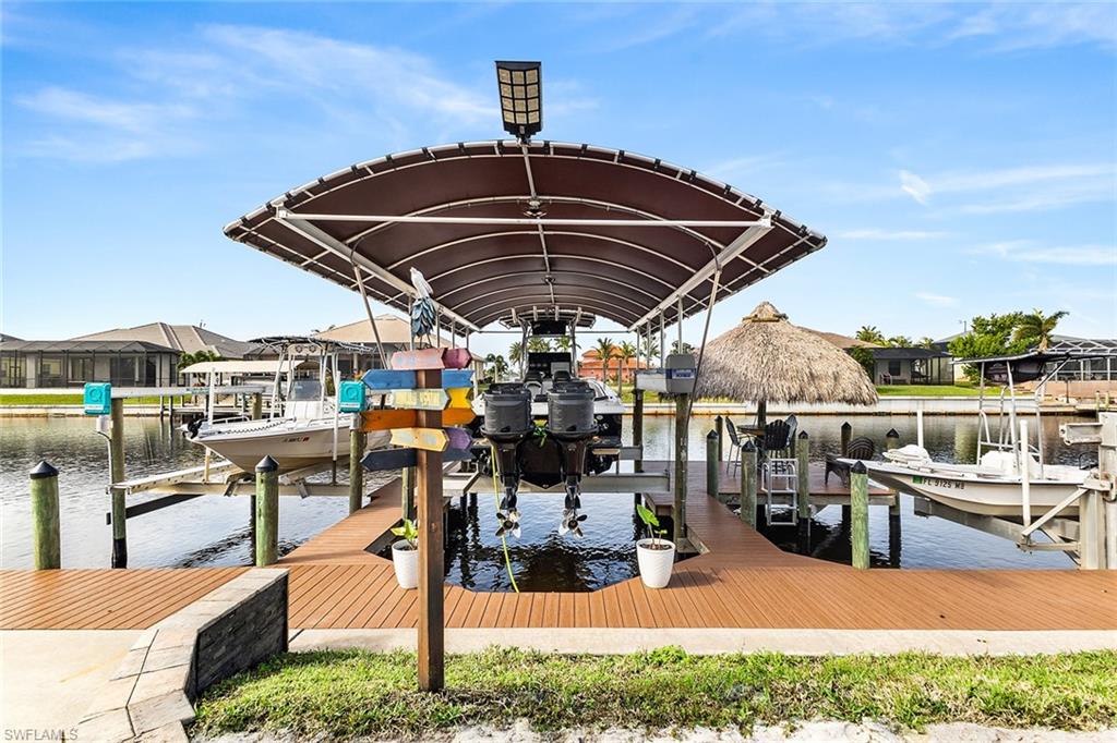 View of dock with a canal view