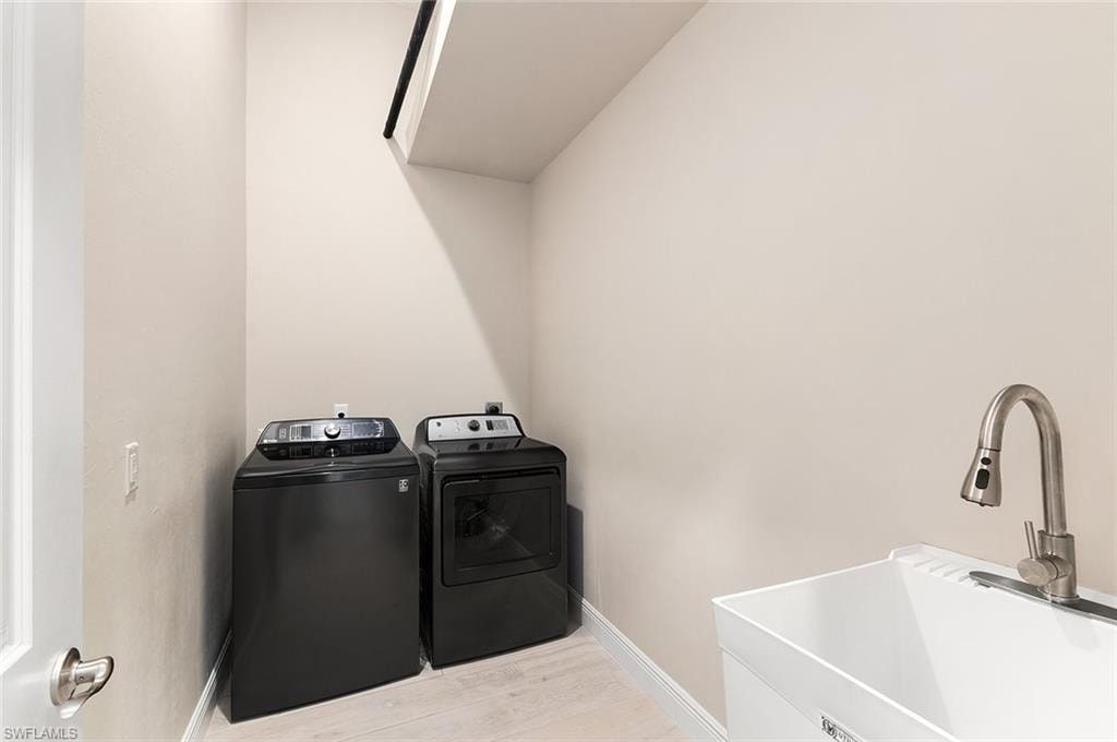 In home laundry with separate wash tub