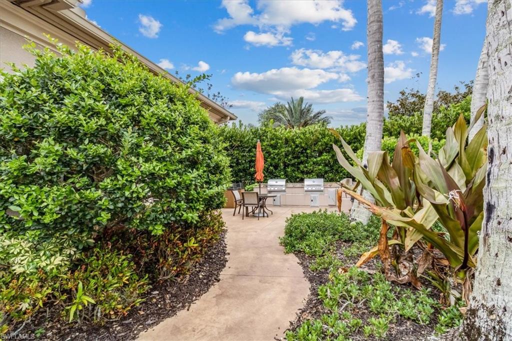 View of patio featuring an outdoor kitchen