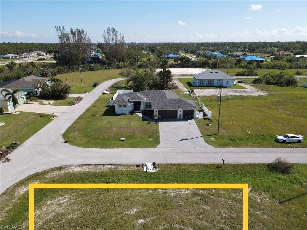 Aerial perspective of suburban area