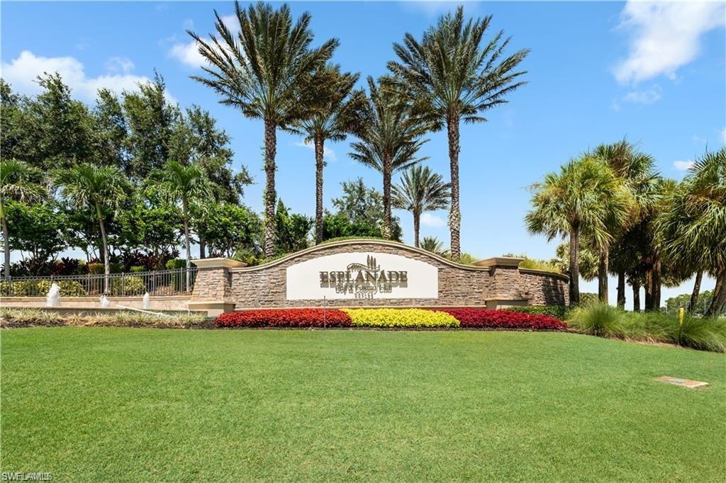 Community sign with a lawn