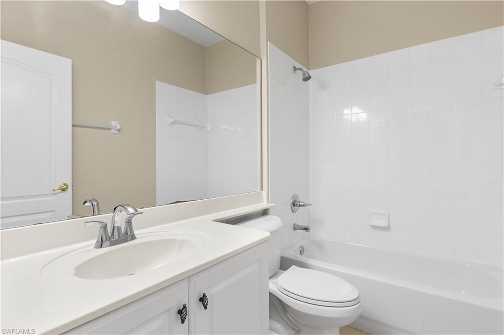 This is your 3rd full bathroom with bathtub / shower combination, vanity. This is located on the first level right outside the 5th bedroom.