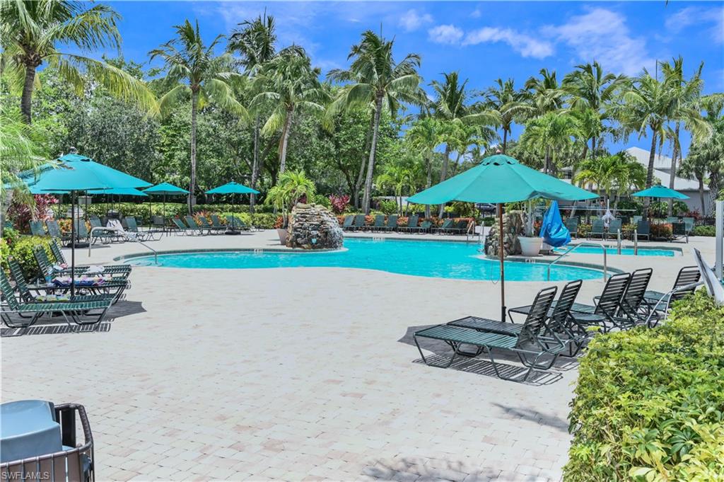 Community pool featuring a patio area