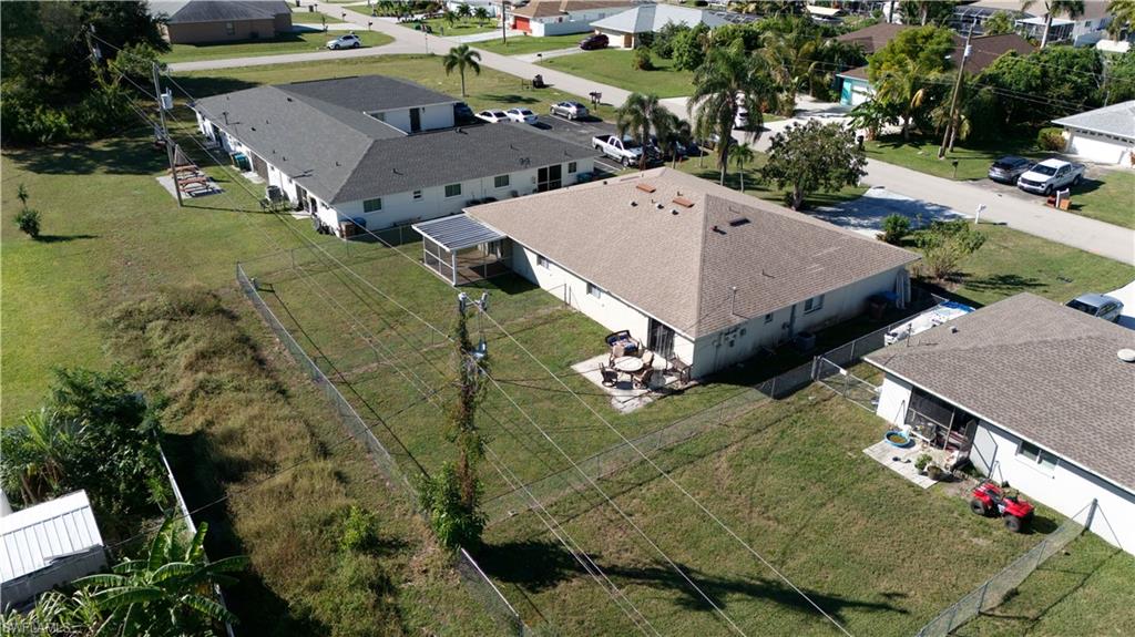 Aerial perspective of suburban area