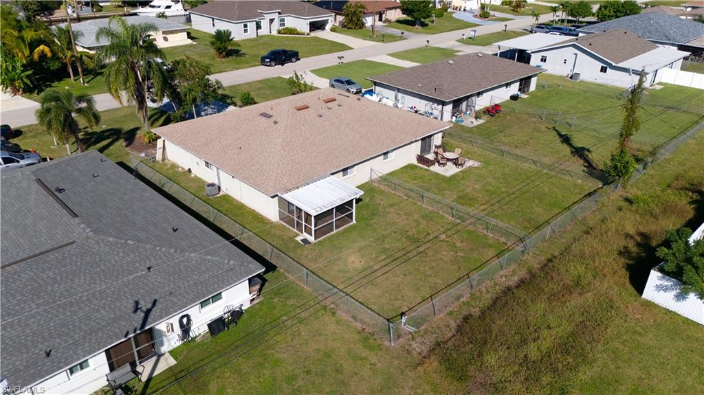Aerial view of residential area