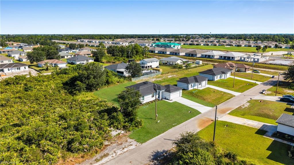 Aerial view of residential area