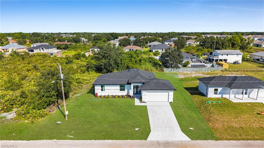 Aerial view of residential area