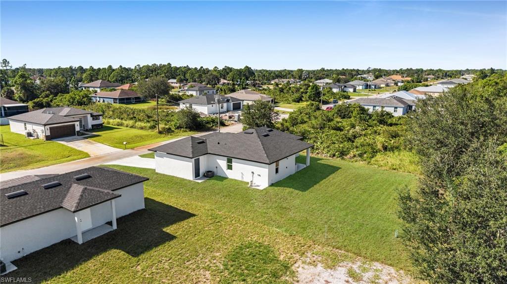 Aerial view of residential area