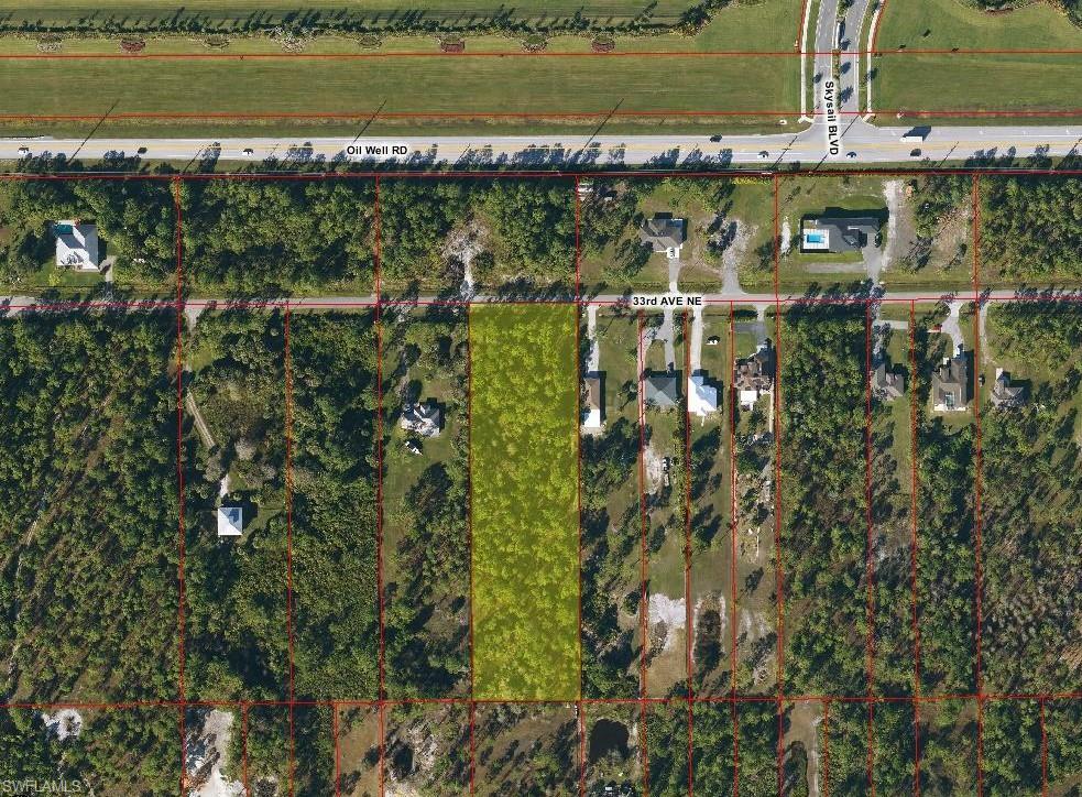 Aerial overview of property's location with property parcel outlined