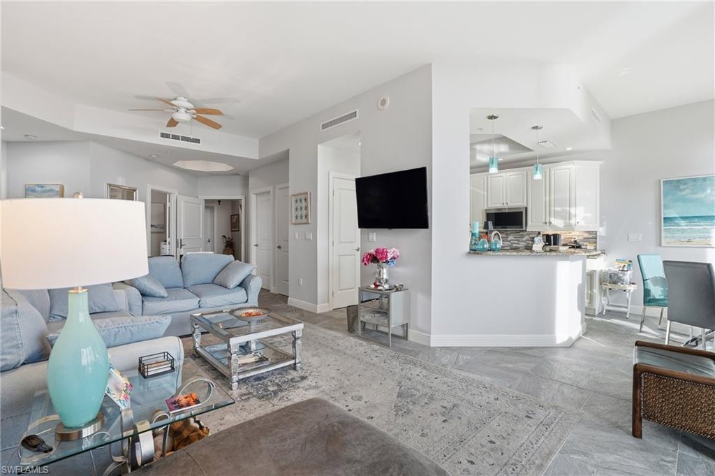 Living area with a tray ceiling - Virtually Edited Image