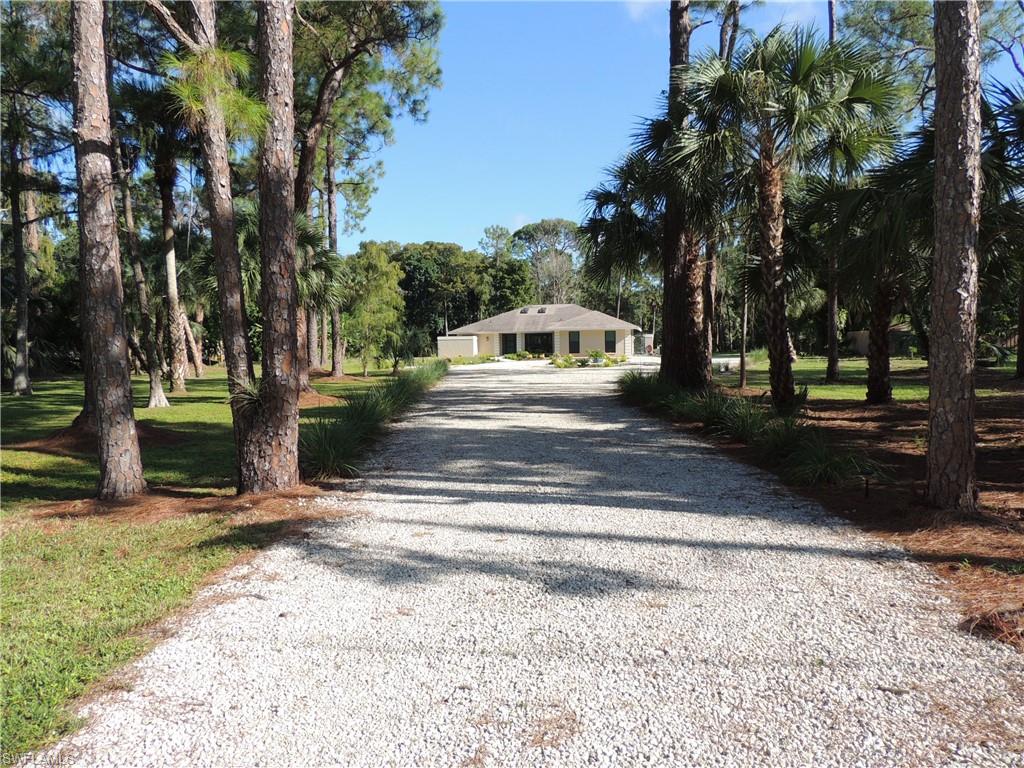 Long gravel driveway