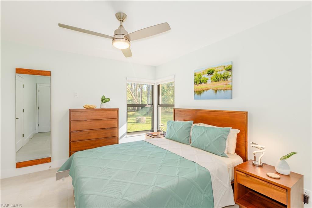 Bedroom with a ceiling fan