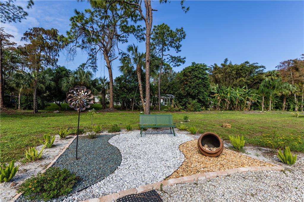 View of green lawn with view of scattered trees