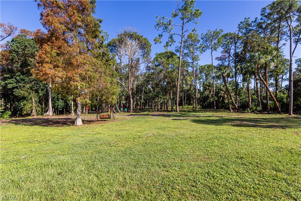 View of backyard and property