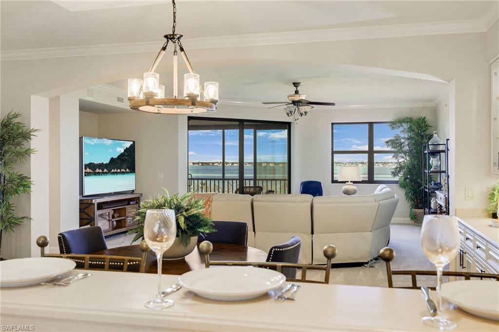 Front view of Kitchen to Dining and Living Room