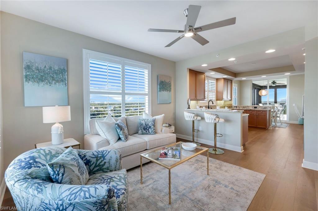 Living space off of kitchen