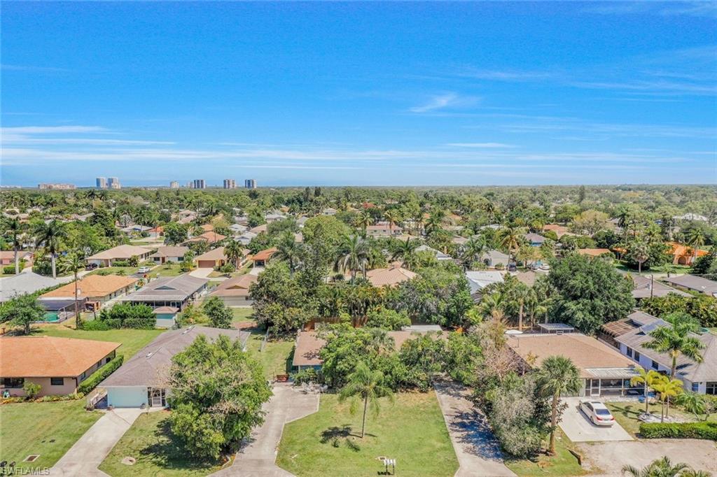 Aerial view of residential area