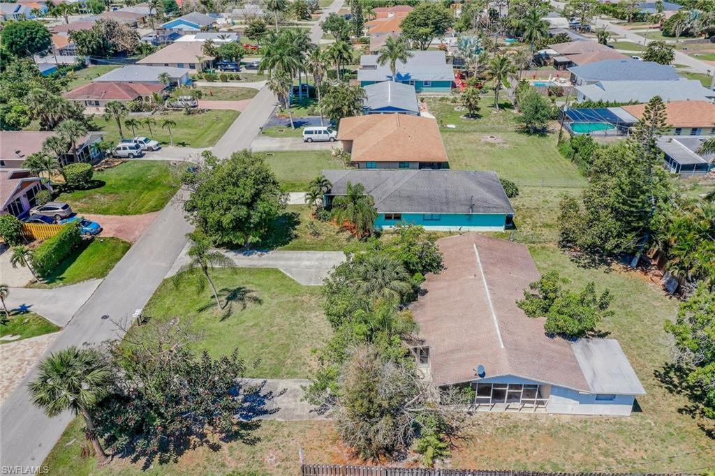 Aerial view of residential area
