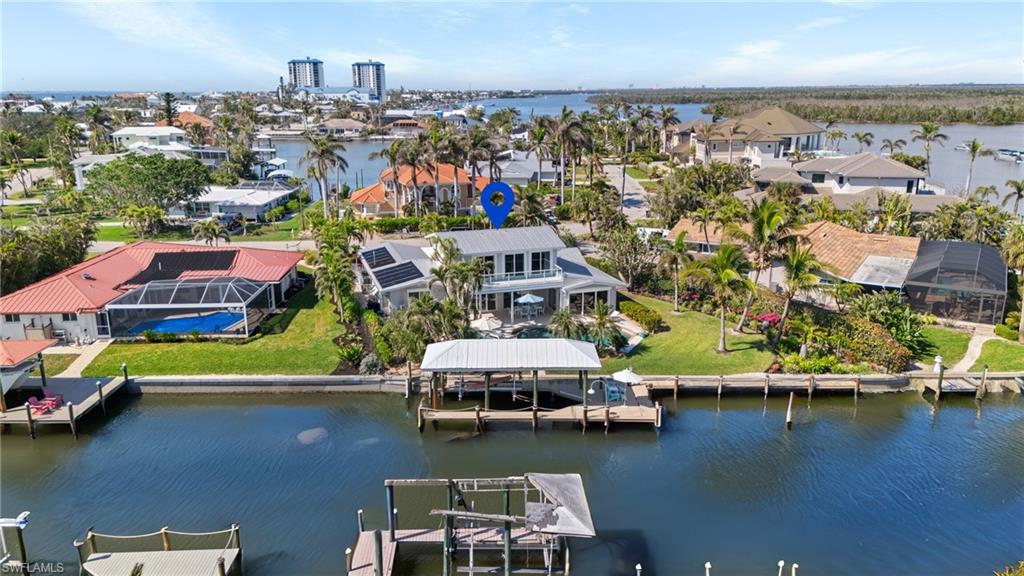 Drone / aerial view with a water view Virtually enhanced image