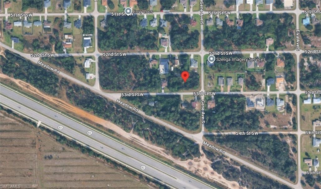 Aerial map of property and surrounding area