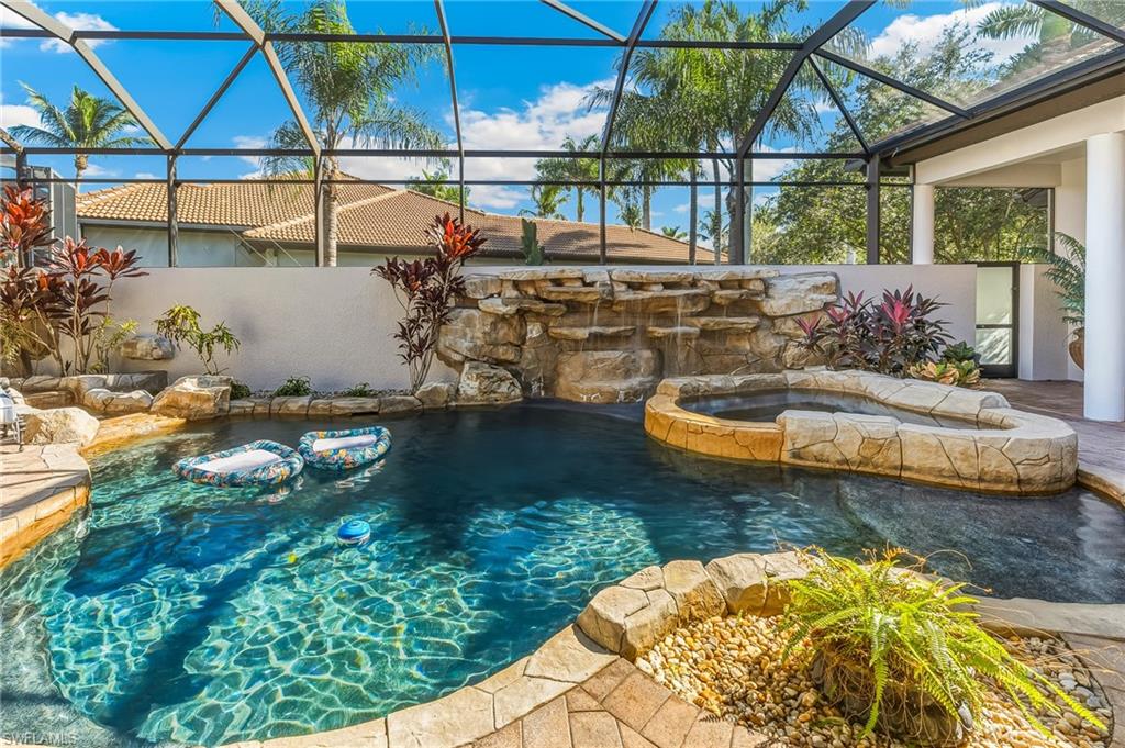 Custom pool with spa