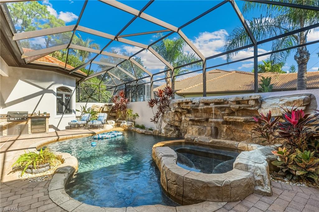 Custom pool with waterfalls