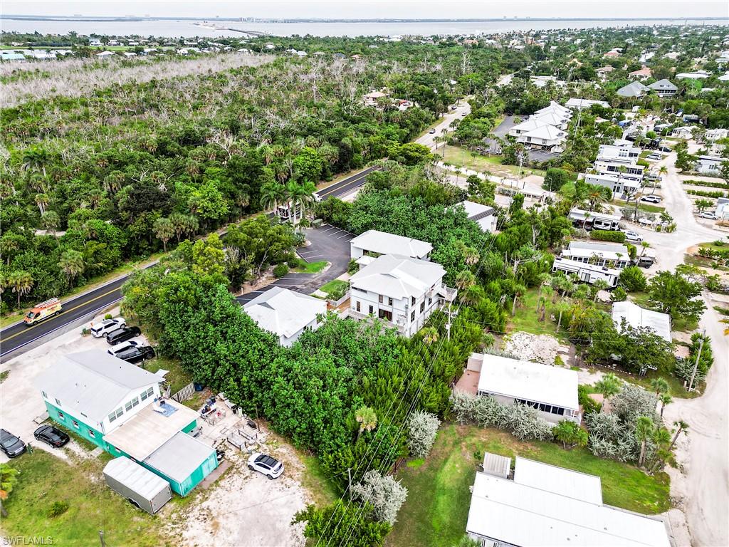Aerial perspective of suburban area