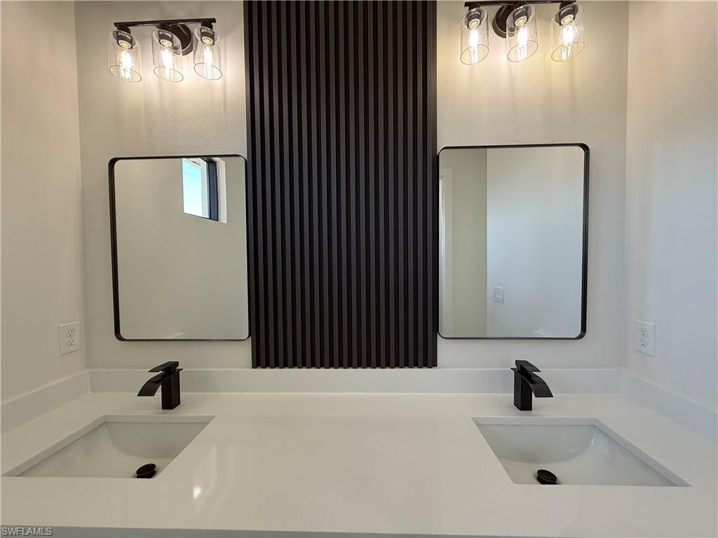Full bathroom with double vanity