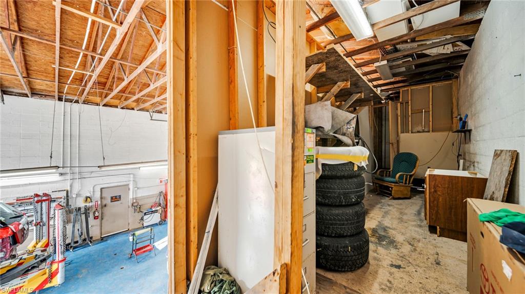 View of unfinished basement