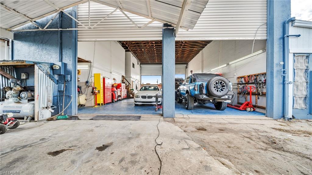 View of garage