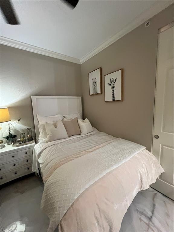 Bedroom with crown molding