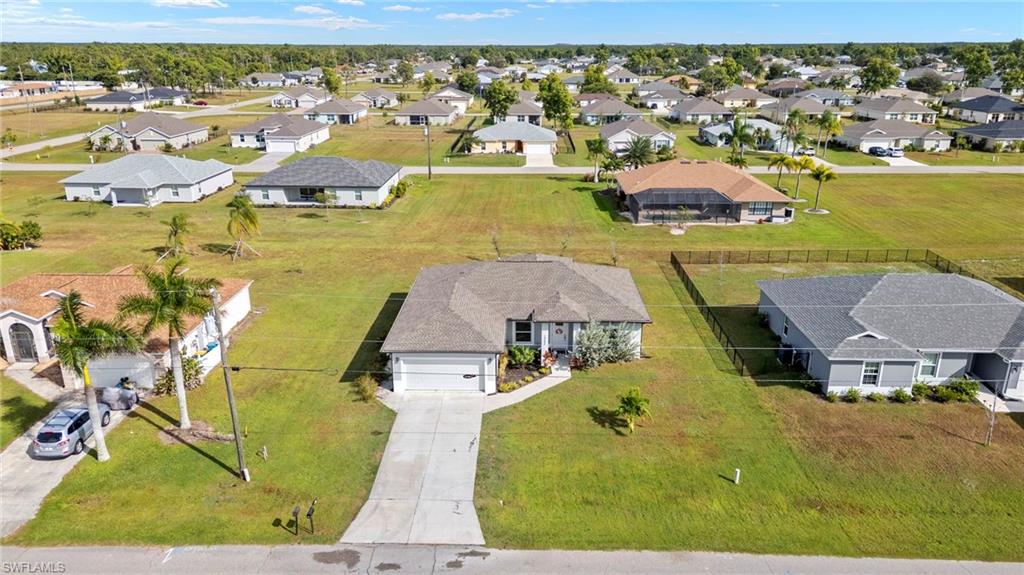 Aerial view of residential area