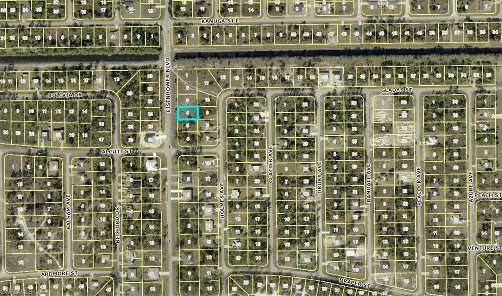 Aerial map of property and surrounding area