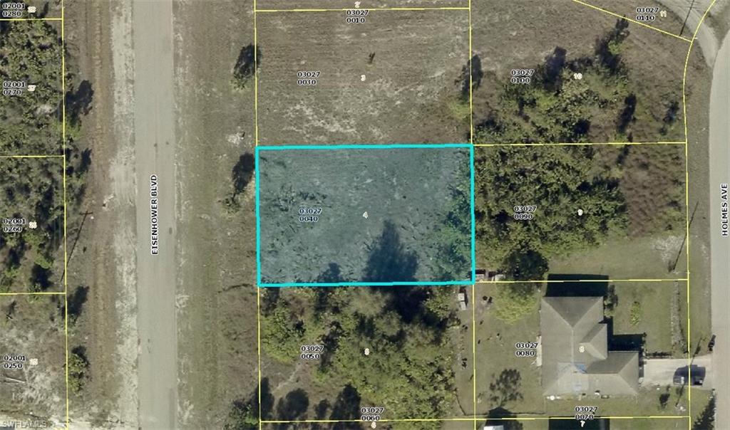Aerial overview of property's location with property boundaries highlighted