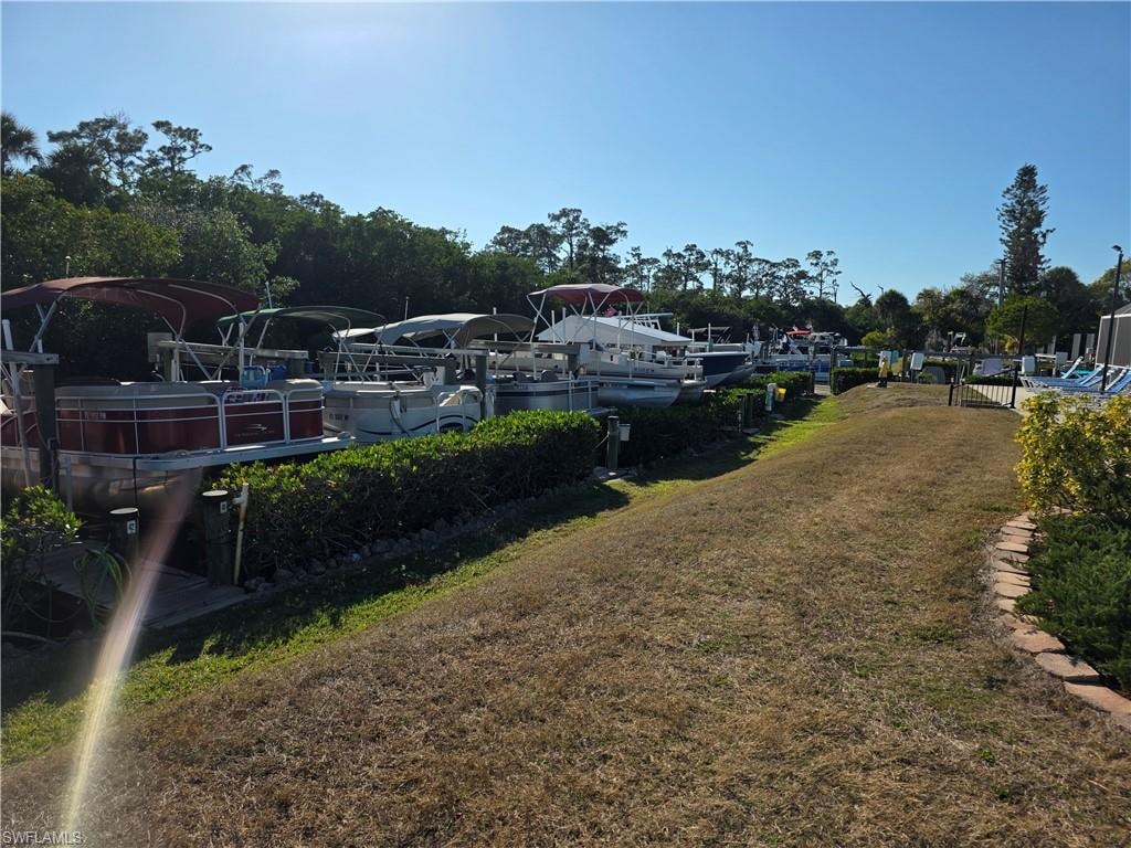 View of yard featuring a water view