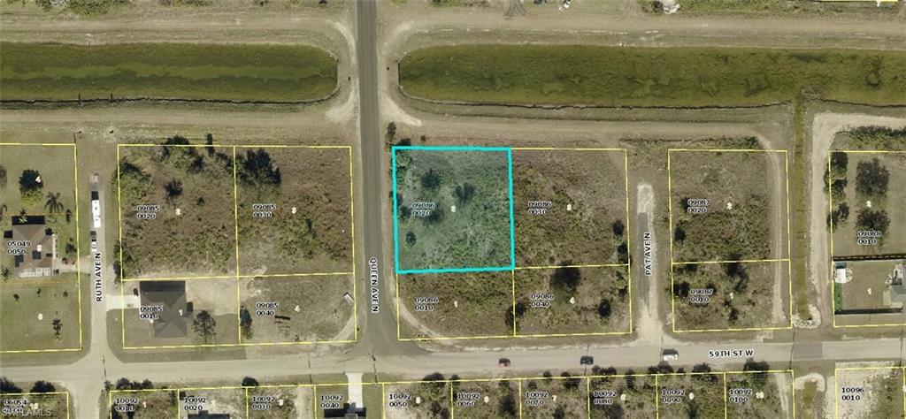 Aerial view of property's location with property boundaries highlighted