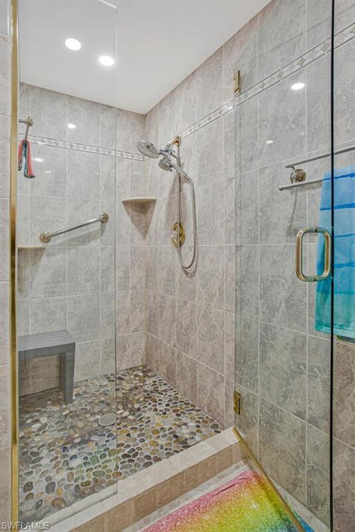 Bathroom featuring a stall shower